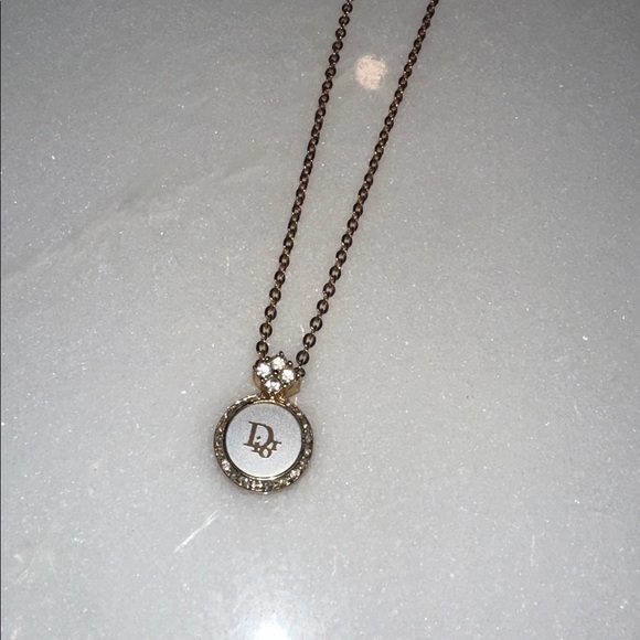 Vintage Dior Necklace circle crystal white pendant Dior necklace - Picture 8 of 8